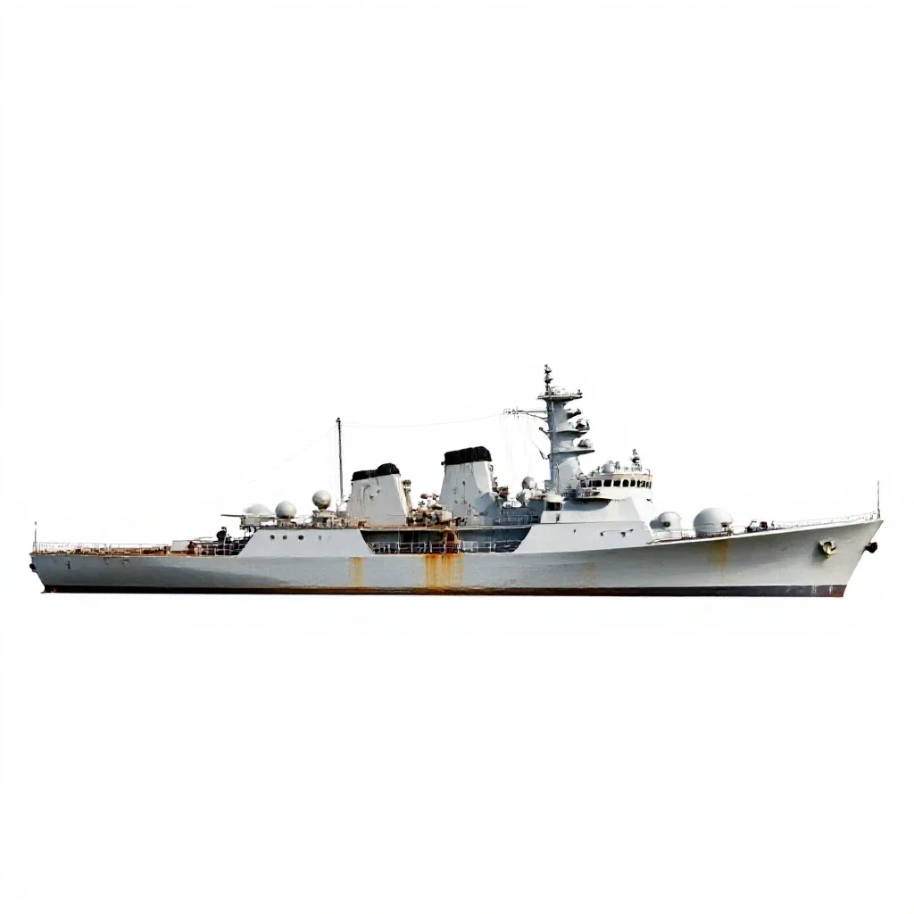 Warship isolated on a white background