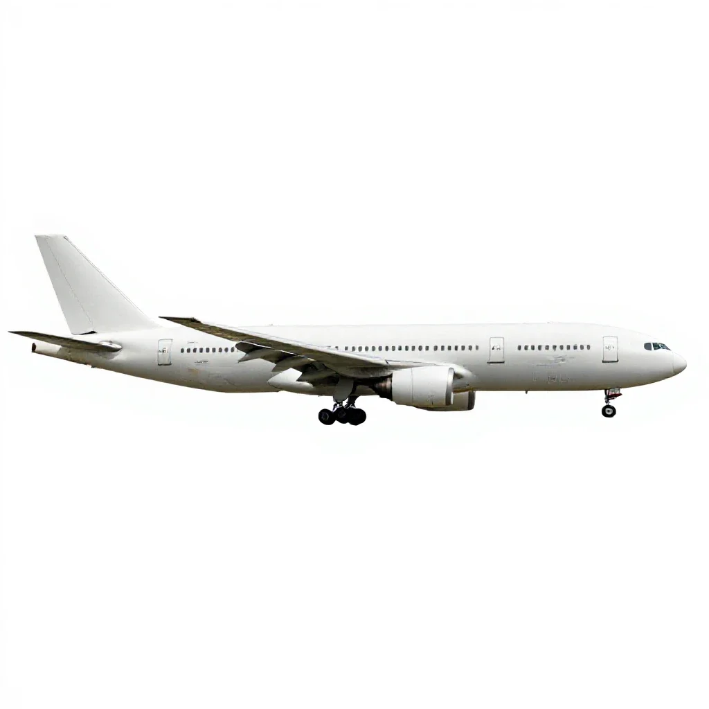 Widebody aircraft isolated on a white background