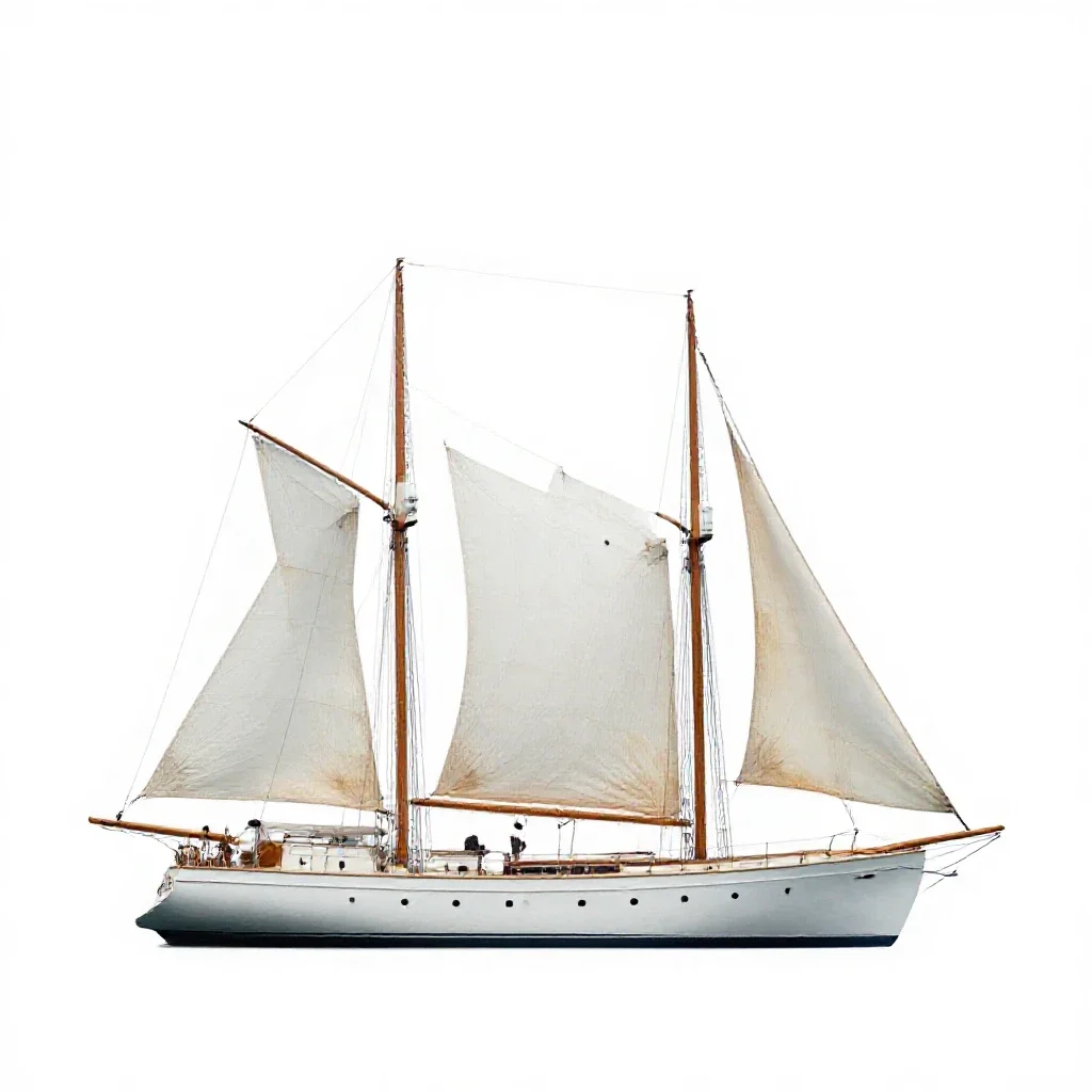 Yacht isolated on a white background