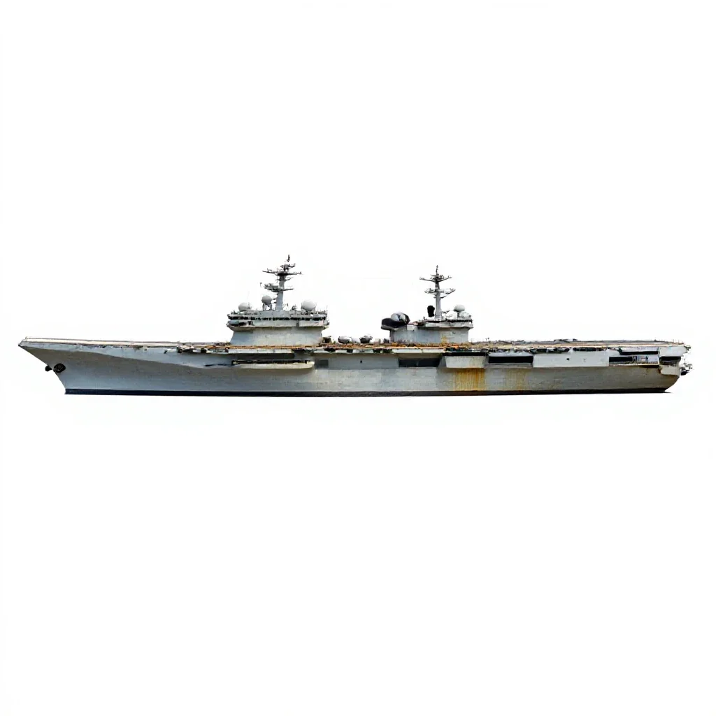 Aircraft carrier isolated on a white background