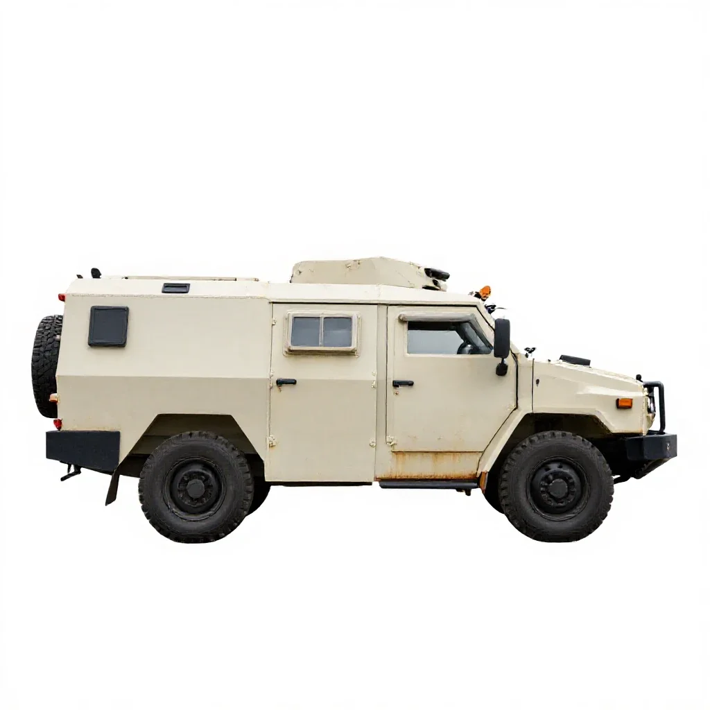 Armored vehicle isolated on a white background