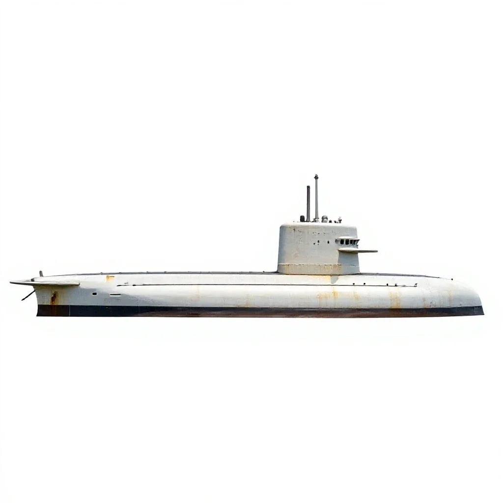 Attack submarine isolated on a white background
