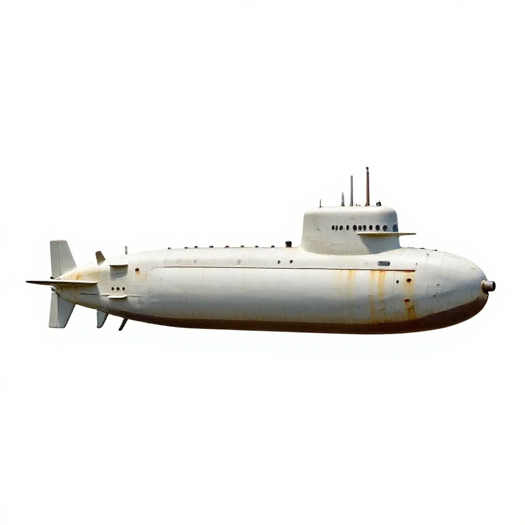 Auxiliary research submarine isolated on a white background