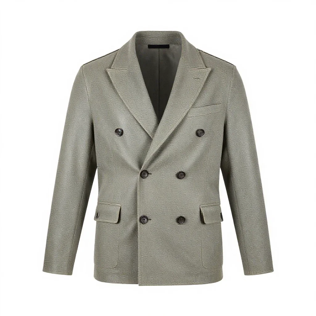 Double-breasted jacket isolated on a white background