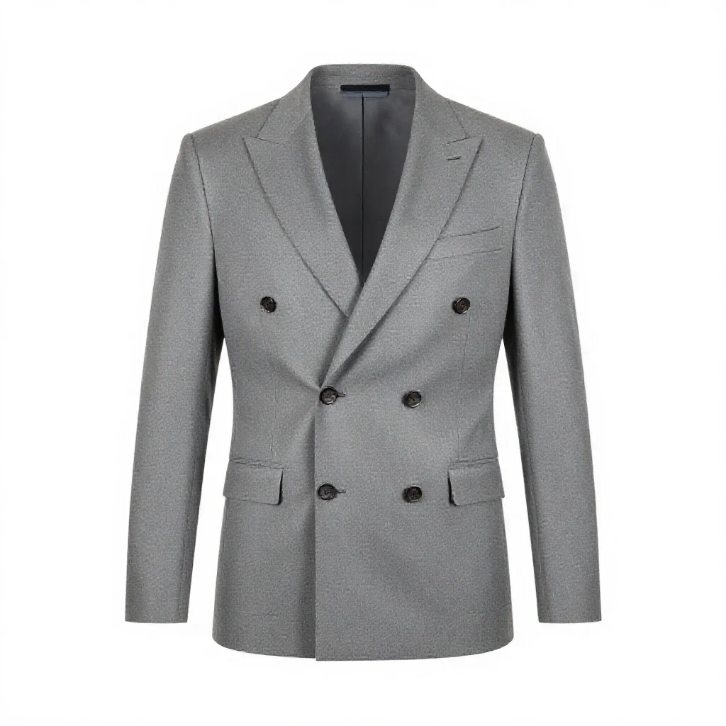 Double-breasted suit isolated on a white background