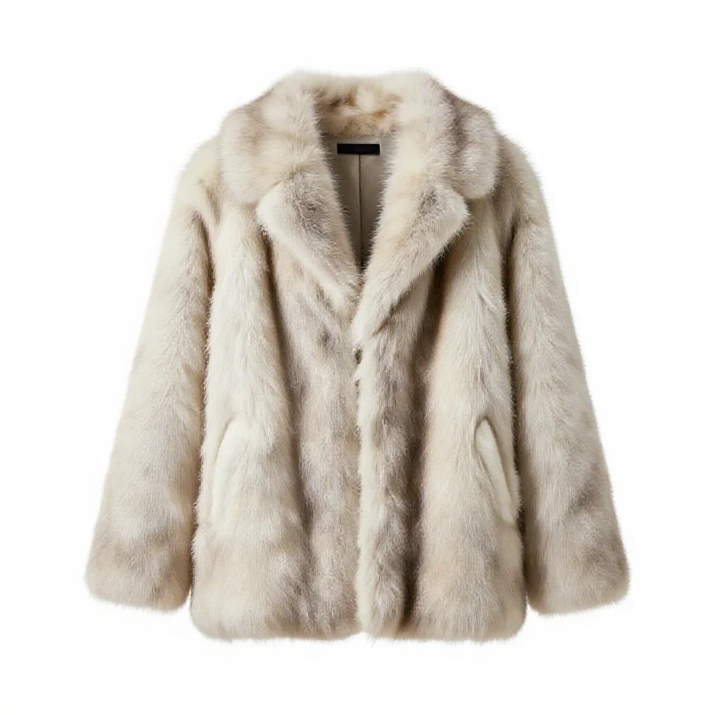 Fur coat isolated on a white background