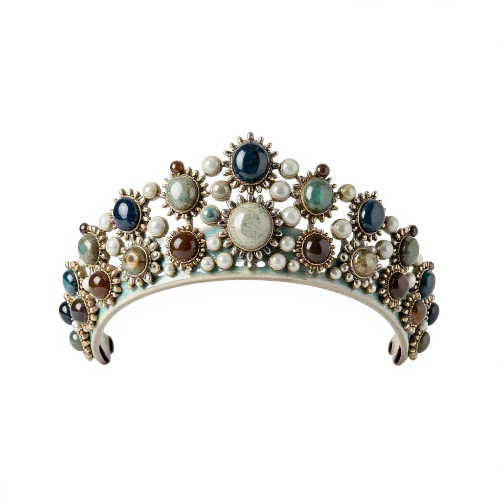 Jewelled headdress isolated on a white background