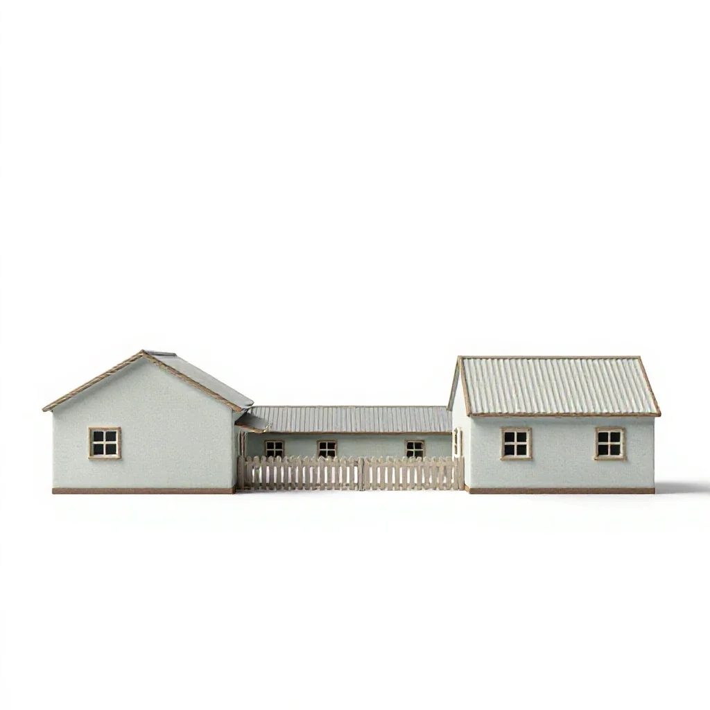 Farmyard isolated on a white background