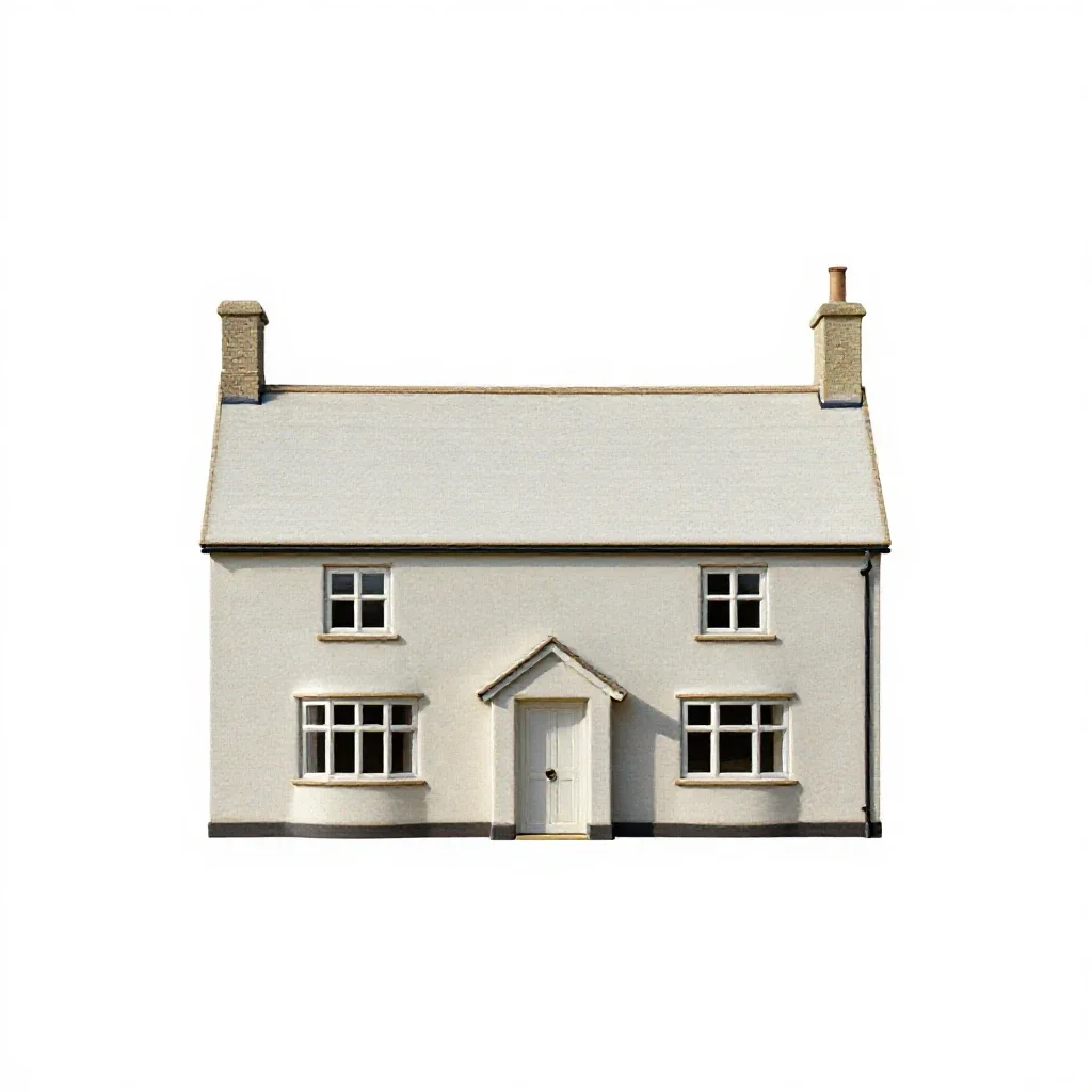 Glebe house isolated on a white background