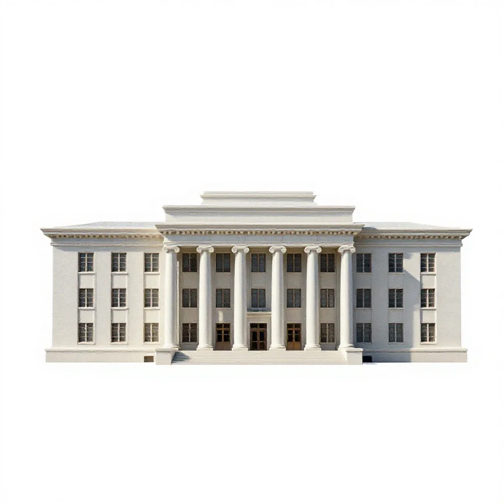 Government building isolated on a white background