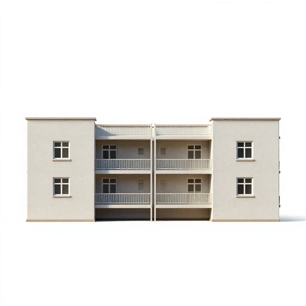 Hall of residence isolated on a white background