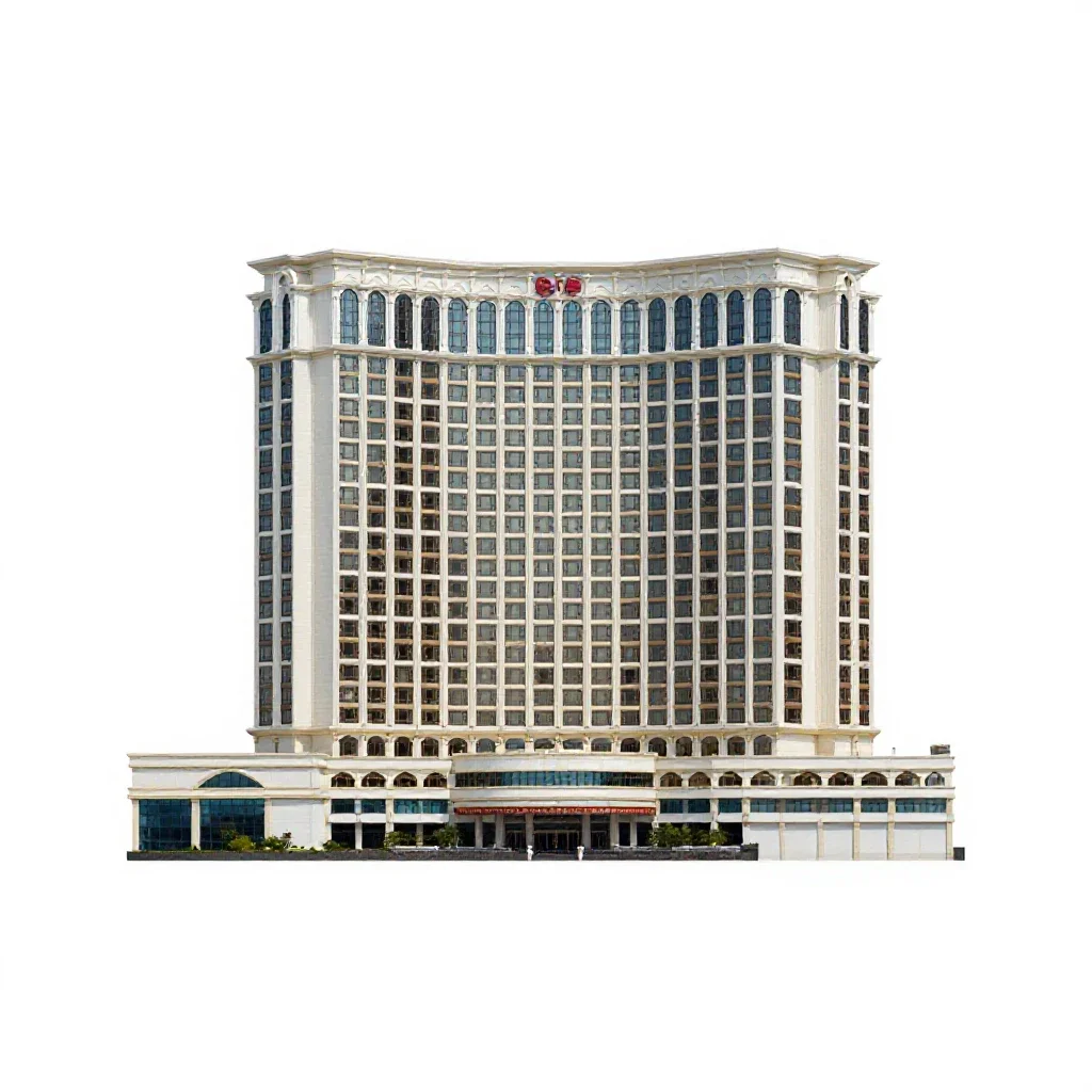 Hotel-casino isolated on a white background