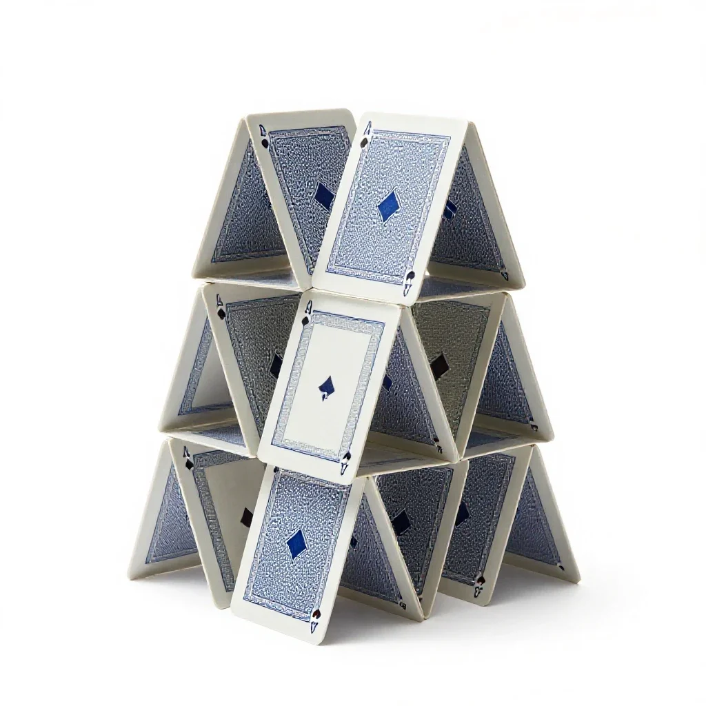 House of cards isolated on a white background