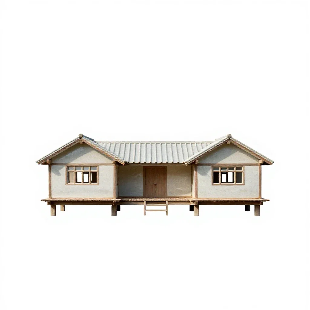 Lake dwelling isolated on a white background