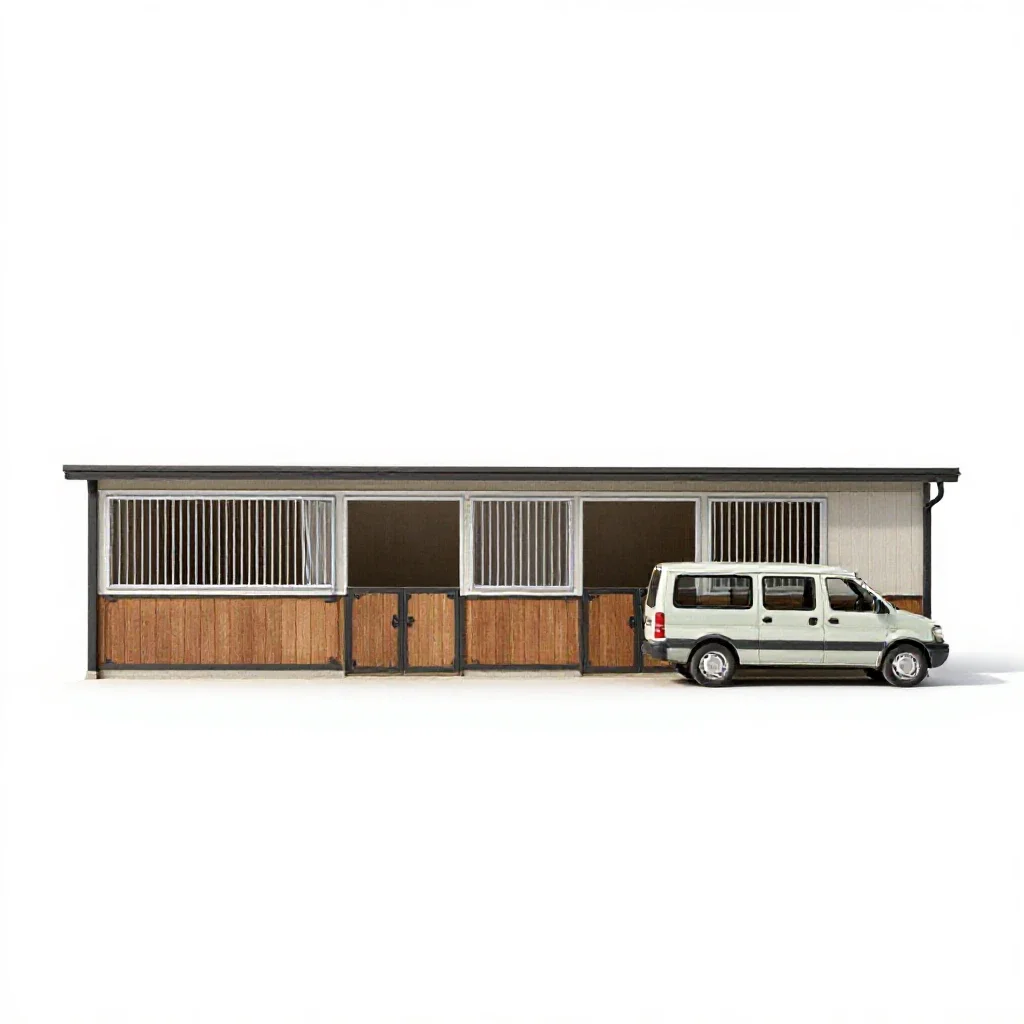 Livery stable isolated on a white background