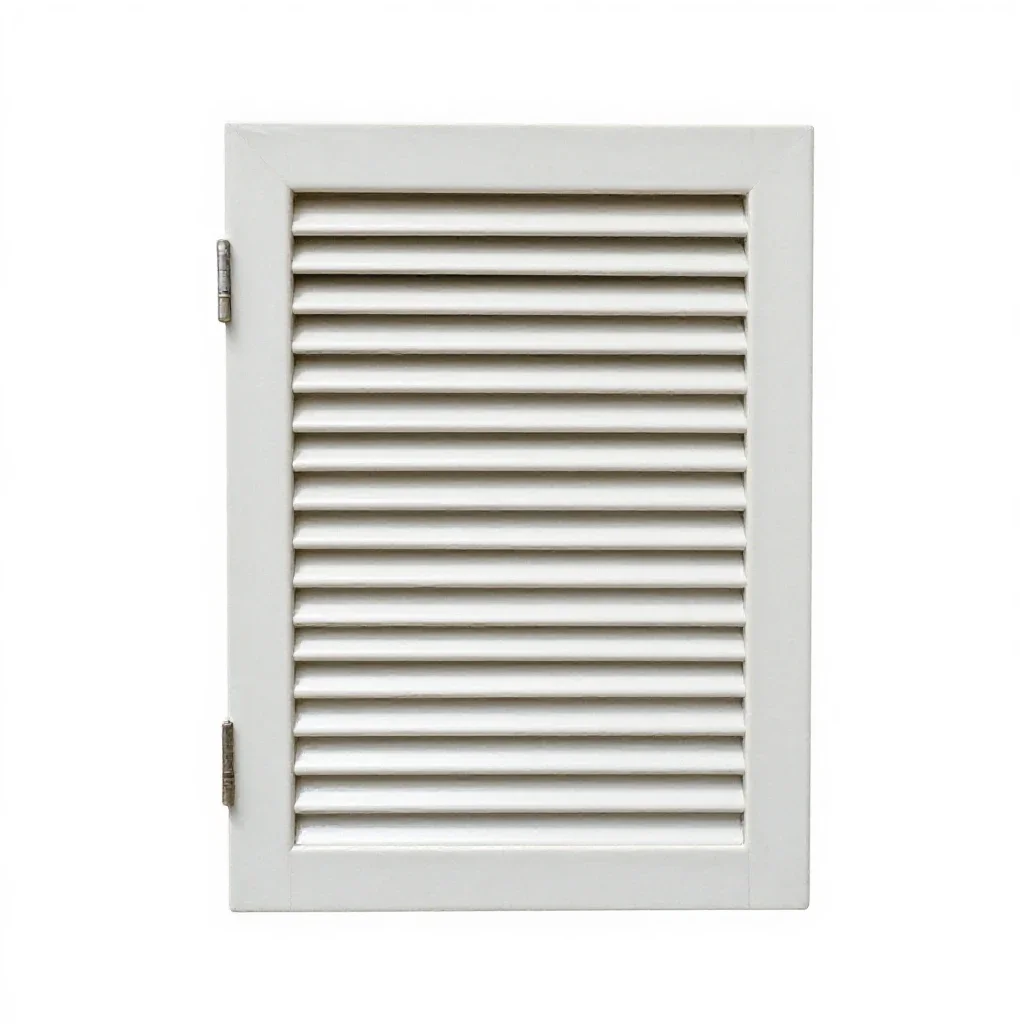 Louvered window isolated on a white background