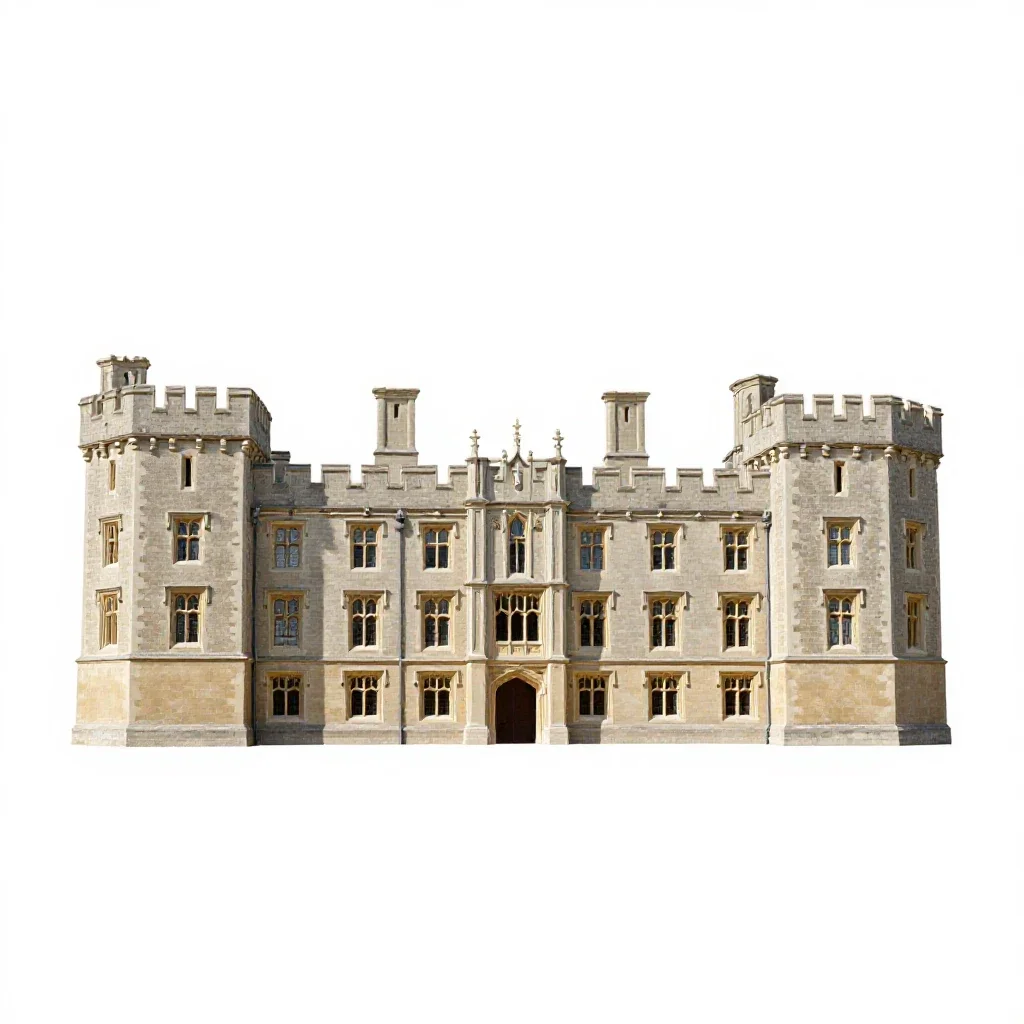 Manor hall isolated on a white background