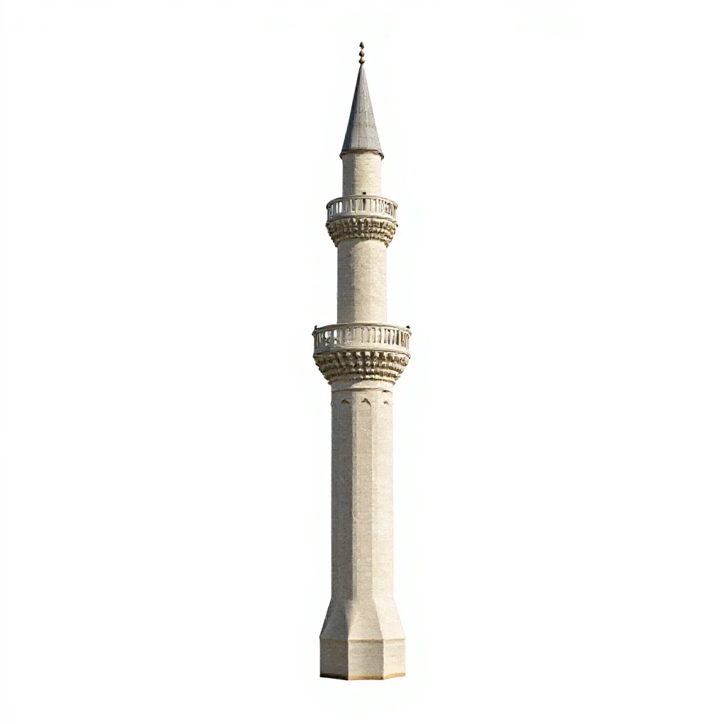 Minaret isolated on a white background