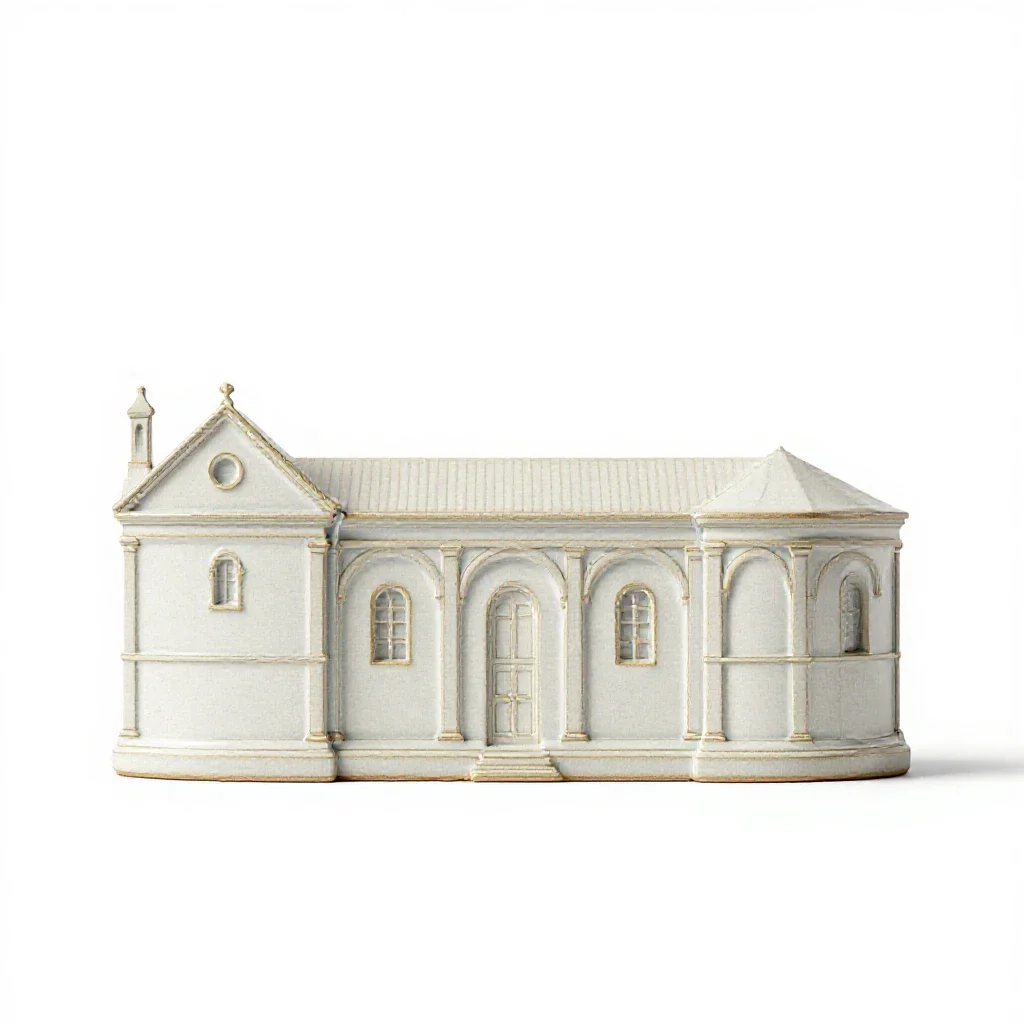 Priory isolated on a white background
