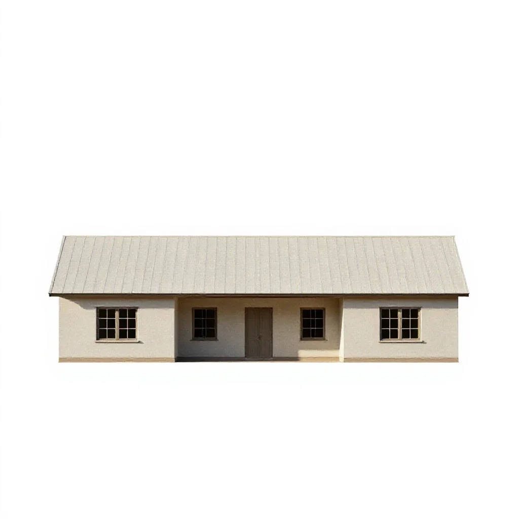 Ranch house isolated on a white background