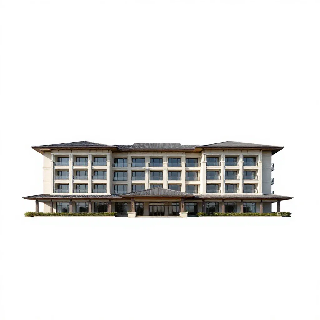 Resort hotel isolated on a white background