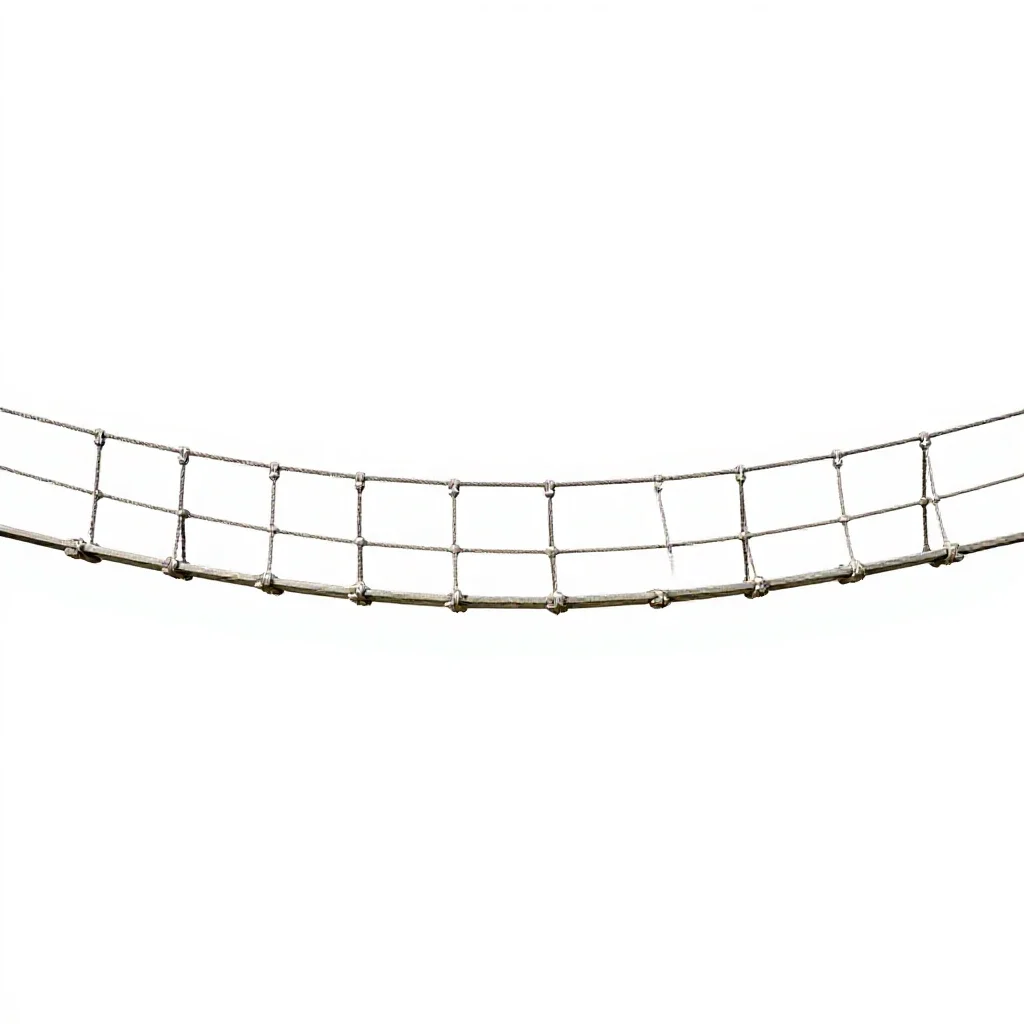 Rope bridge isolated on a white background