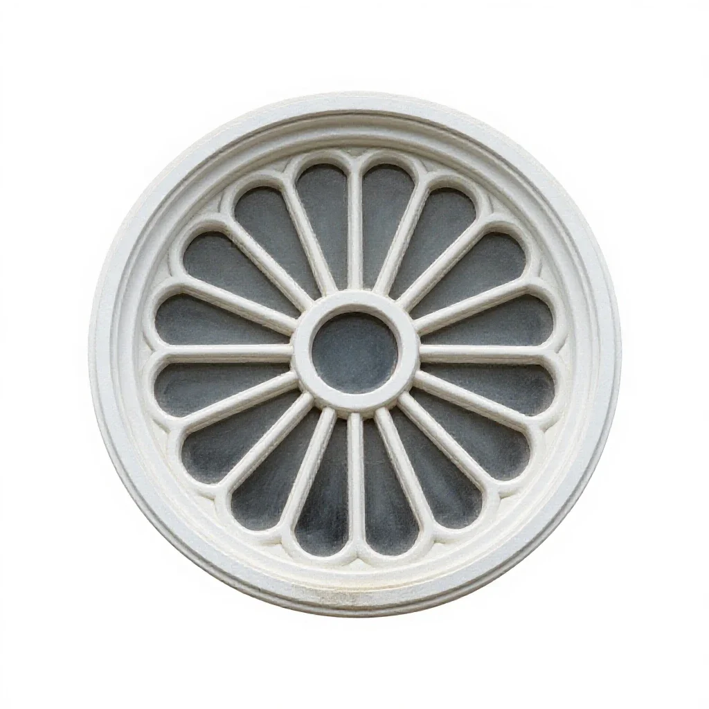 Rose window isolated on a white background