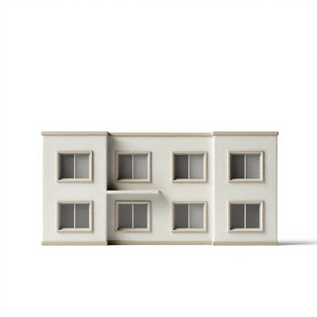 Row house isolated on a white background