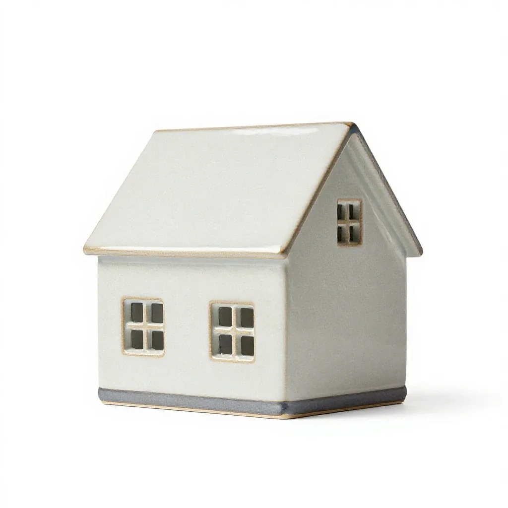 Semi-detached house isolated on a white background