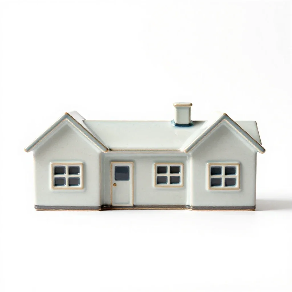Settlement house isolated on a white background