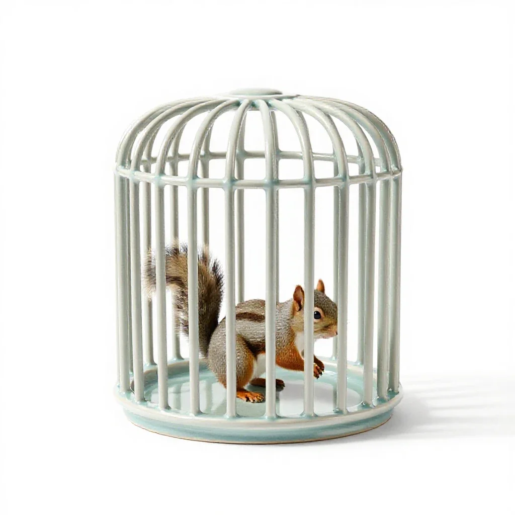 Squirrel cage isolated on a white background