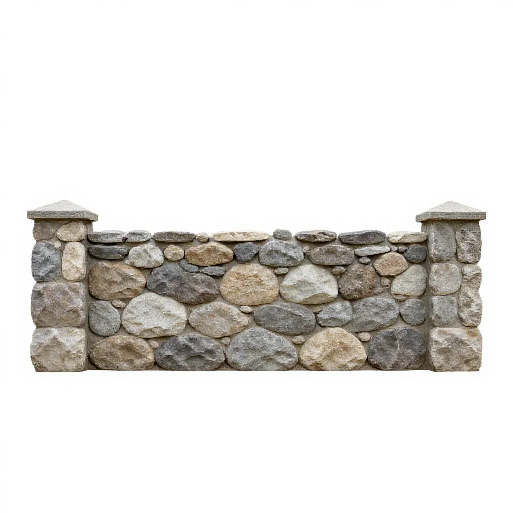 Stone wall isolated on a white background