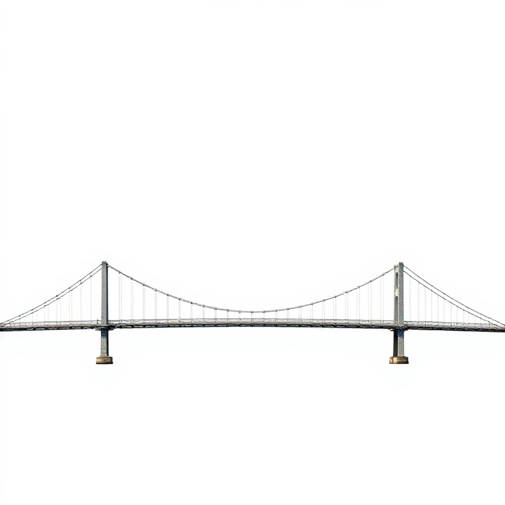 Suspension bridge isolated on a white background