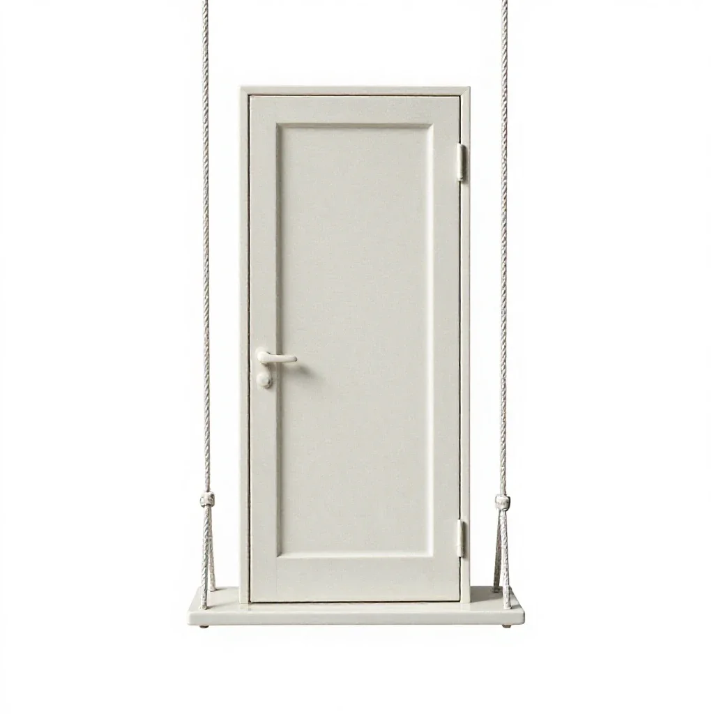Swing door isolated on a white background