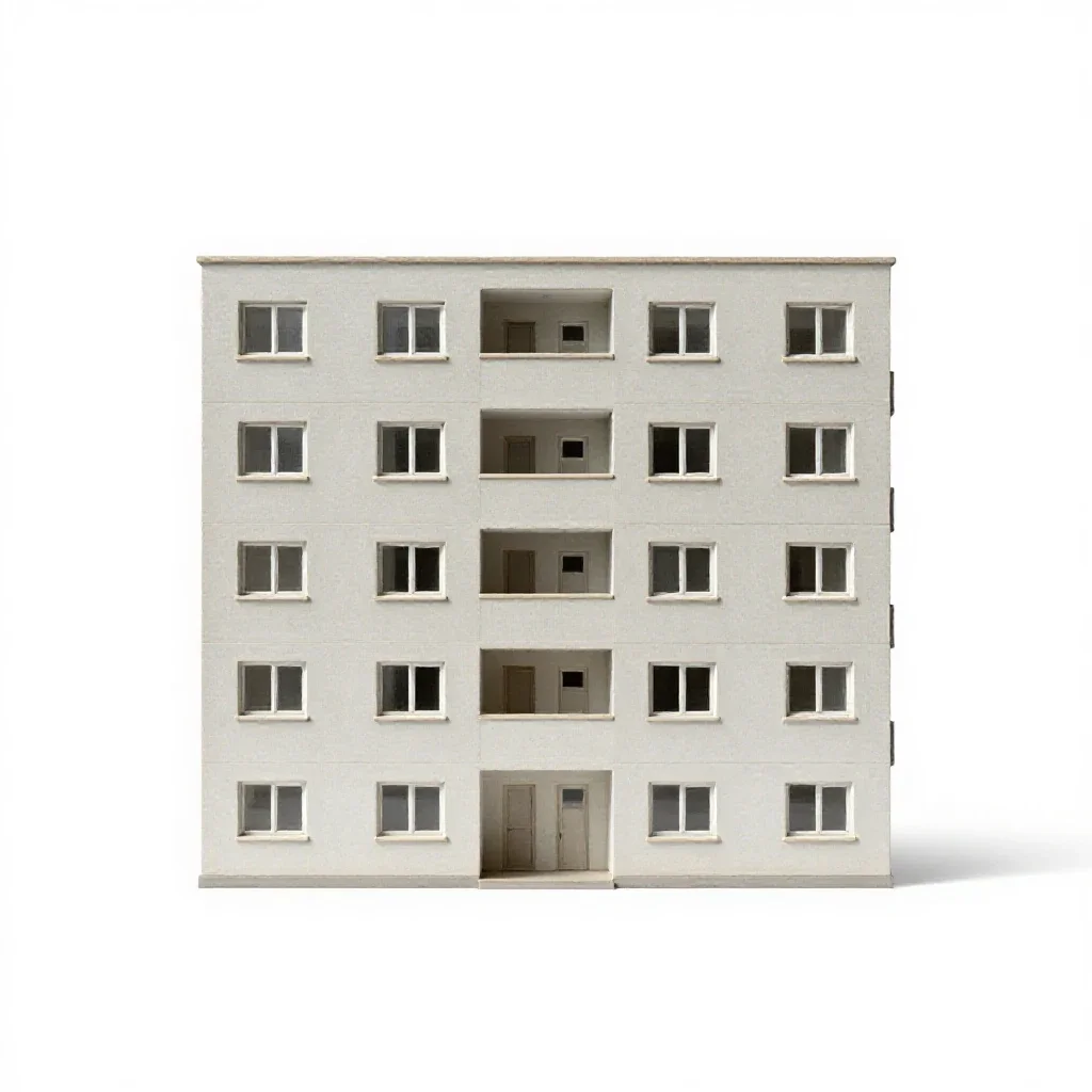 Tenement isolated on a white background
