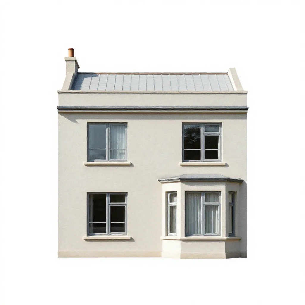 Terraced house isolated on a white background