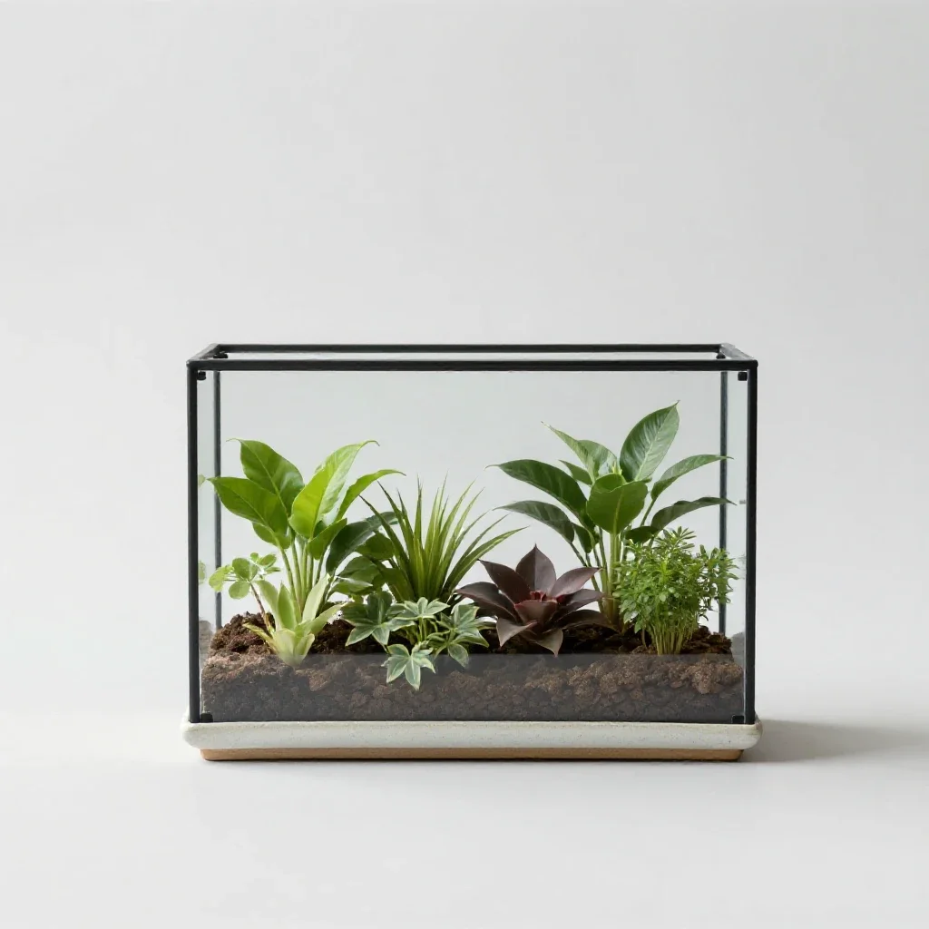 Terrarium isolated on a white background