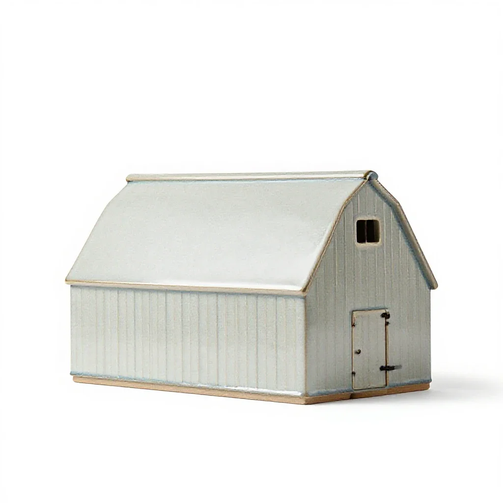 Tithe barn isolated on a white background