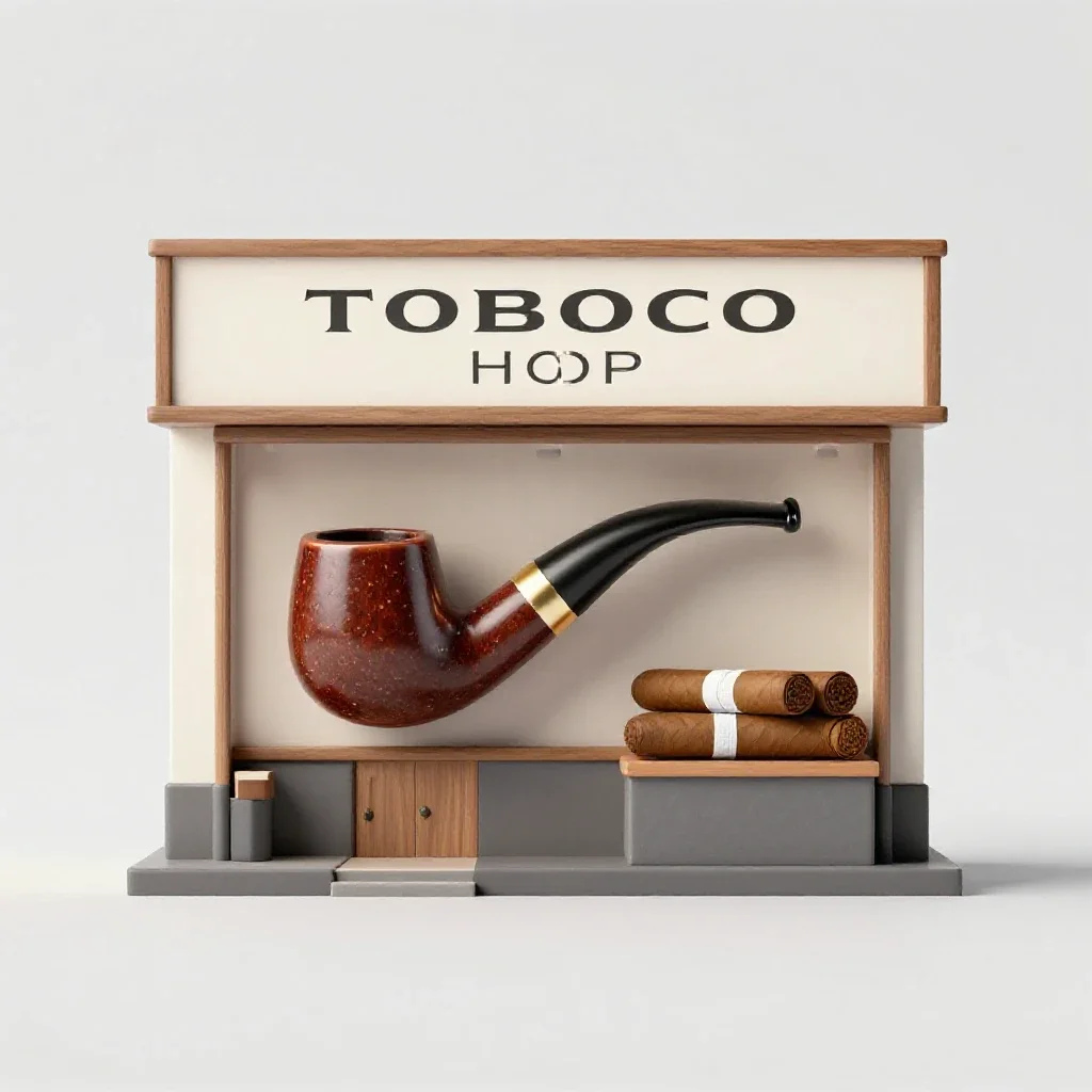 Tobacco shop isolated on a white background