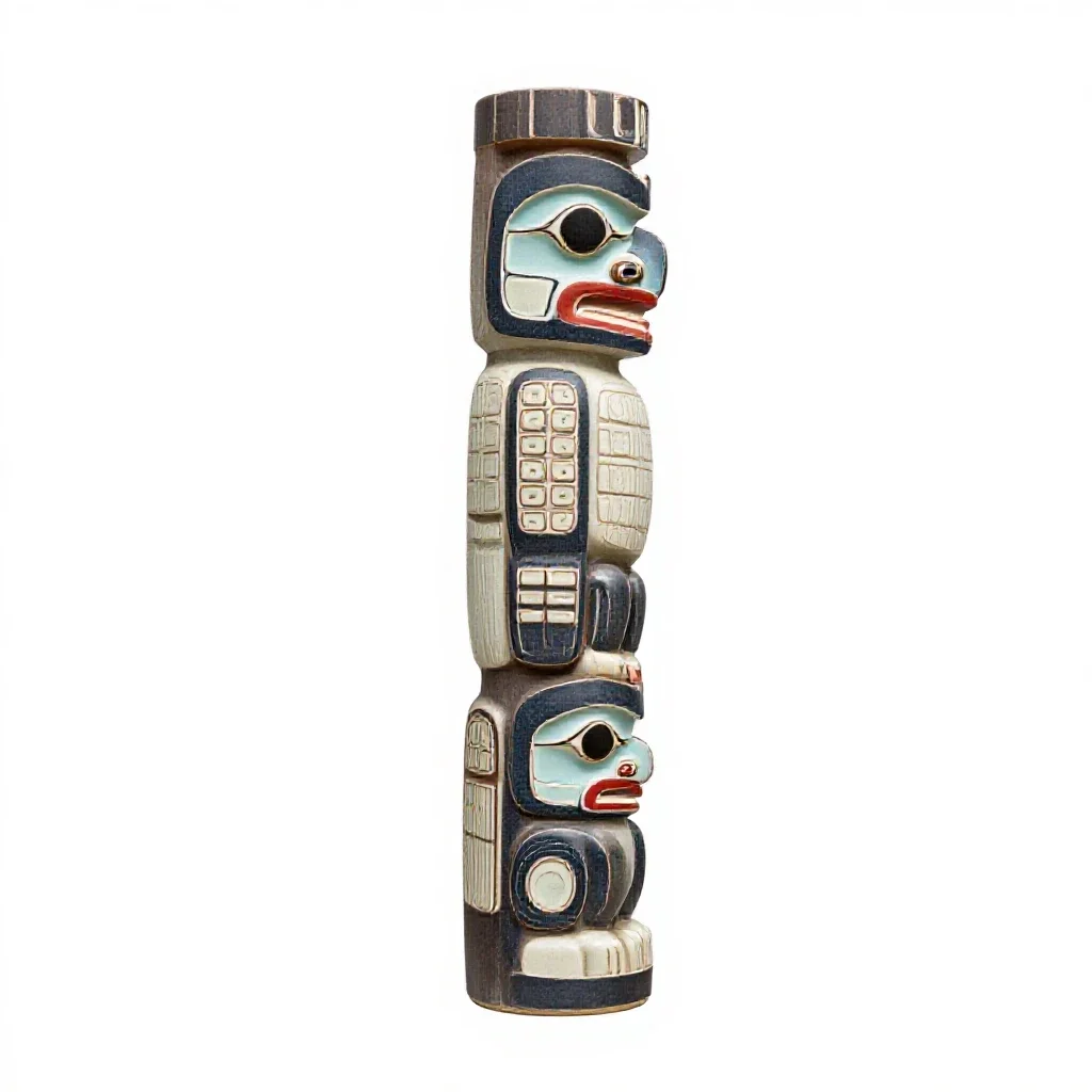 Totem pole isolated on a white background