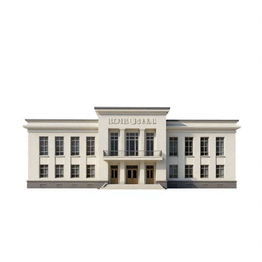 Town hall isolated on a white background