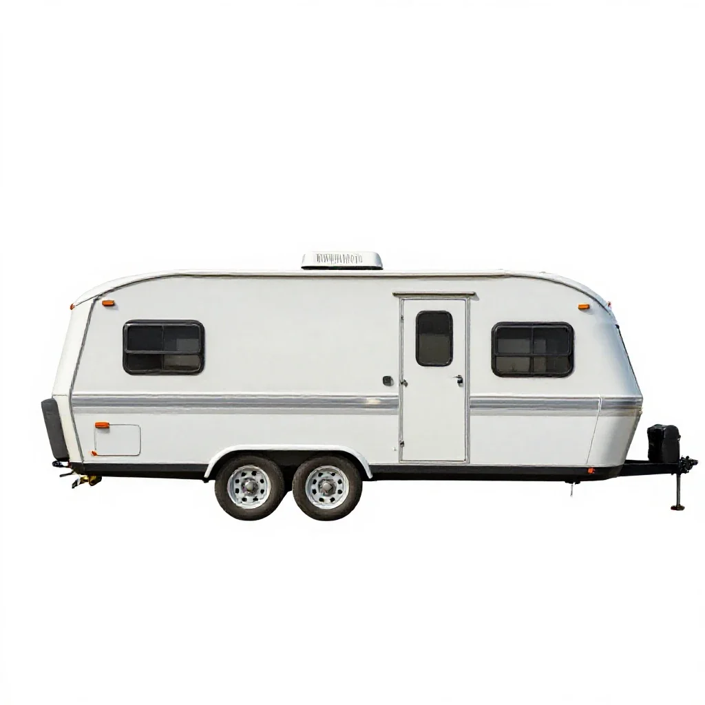 Trailer camp isolated on a white background