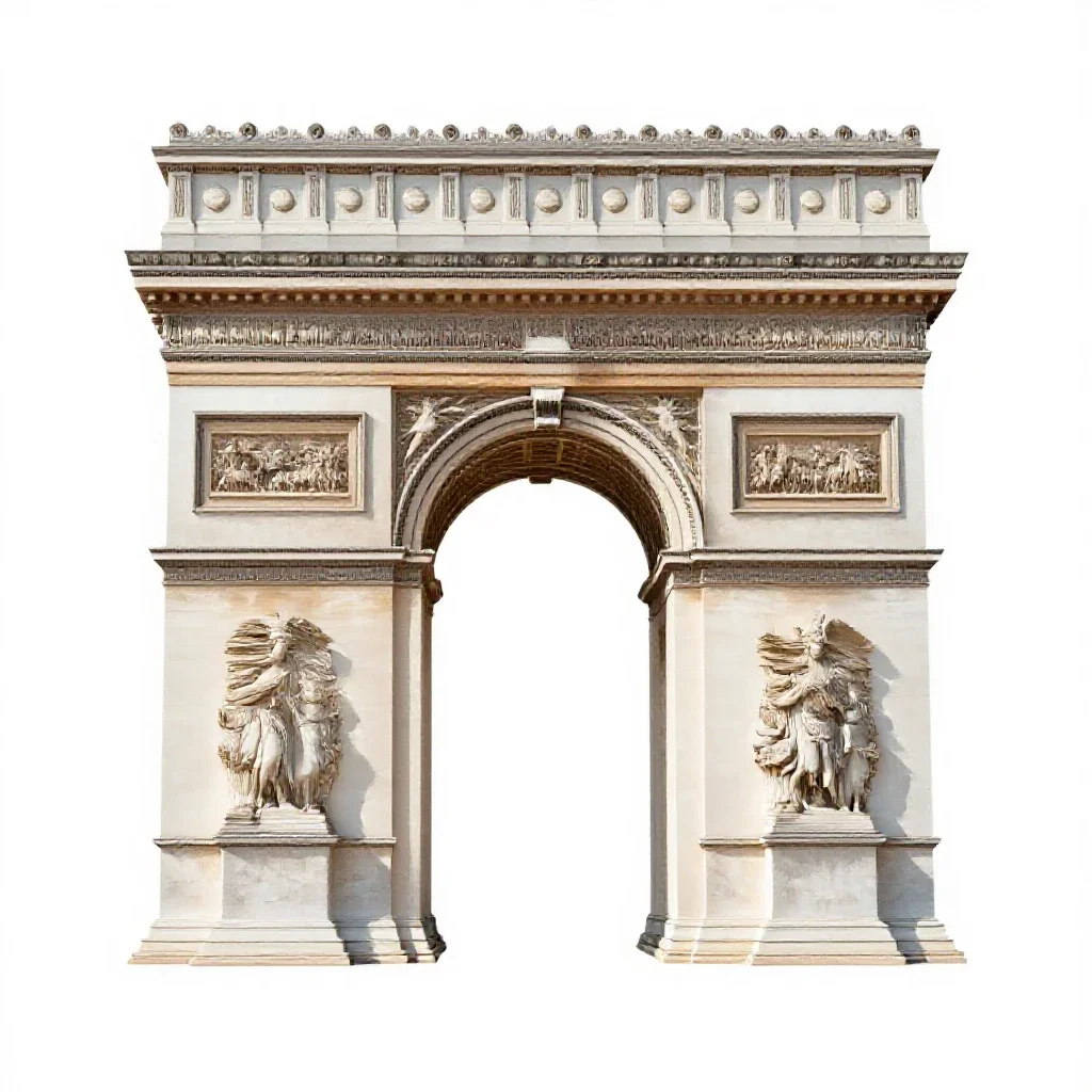 Triumphal arch isolated on a white background