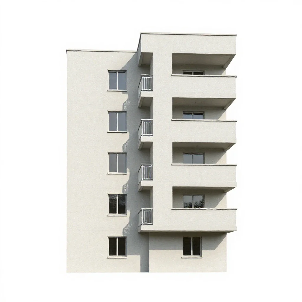 Walk-up apartment isolated on a white background
