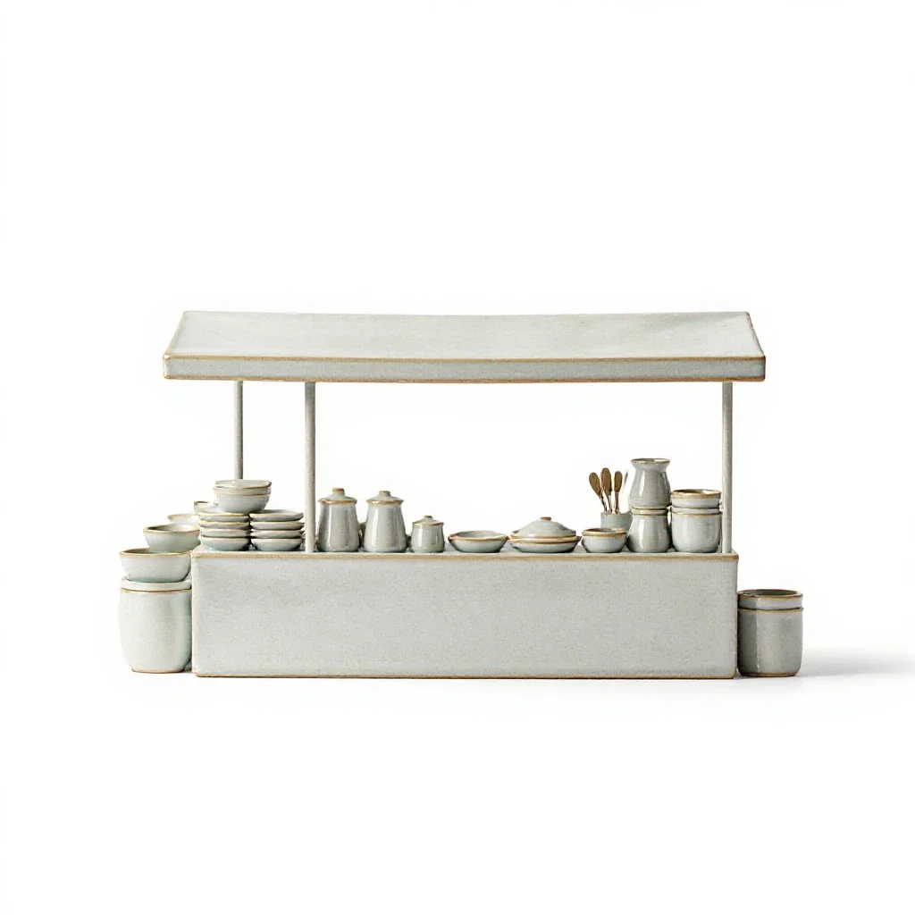 Open-air market isolated on a white background