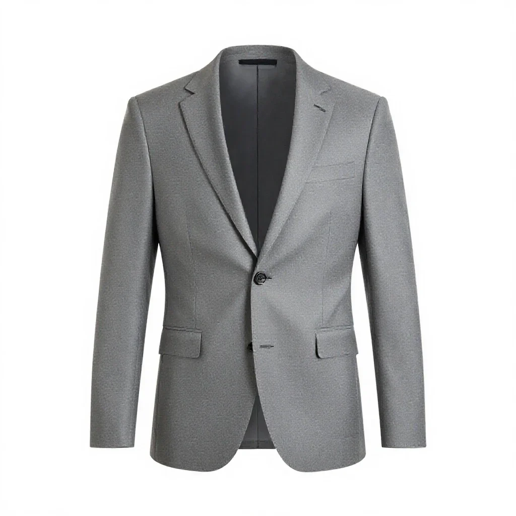 Single-breasted suit isolated on a white background