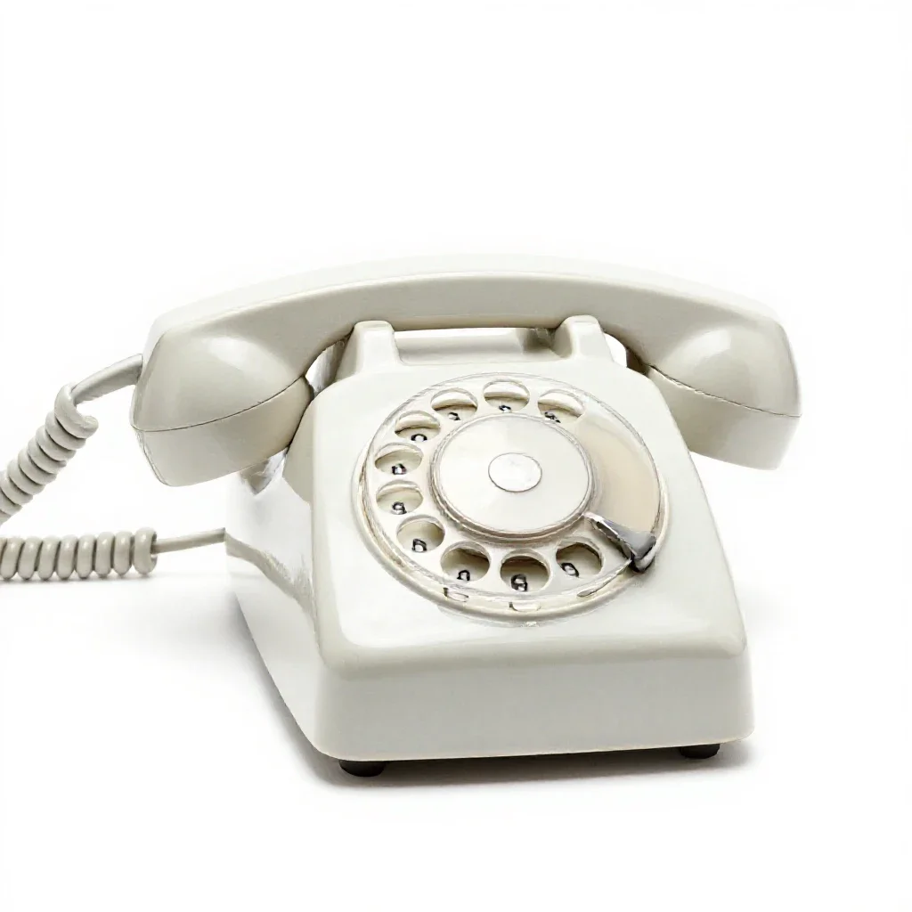 Dial telephone isolated on a white background