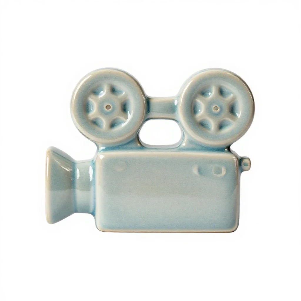 Motion-picture camera isolated on a white background