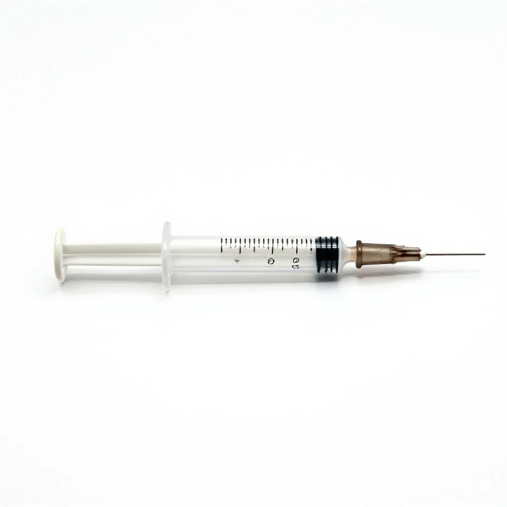Hypodermic syringe isolated on a white background