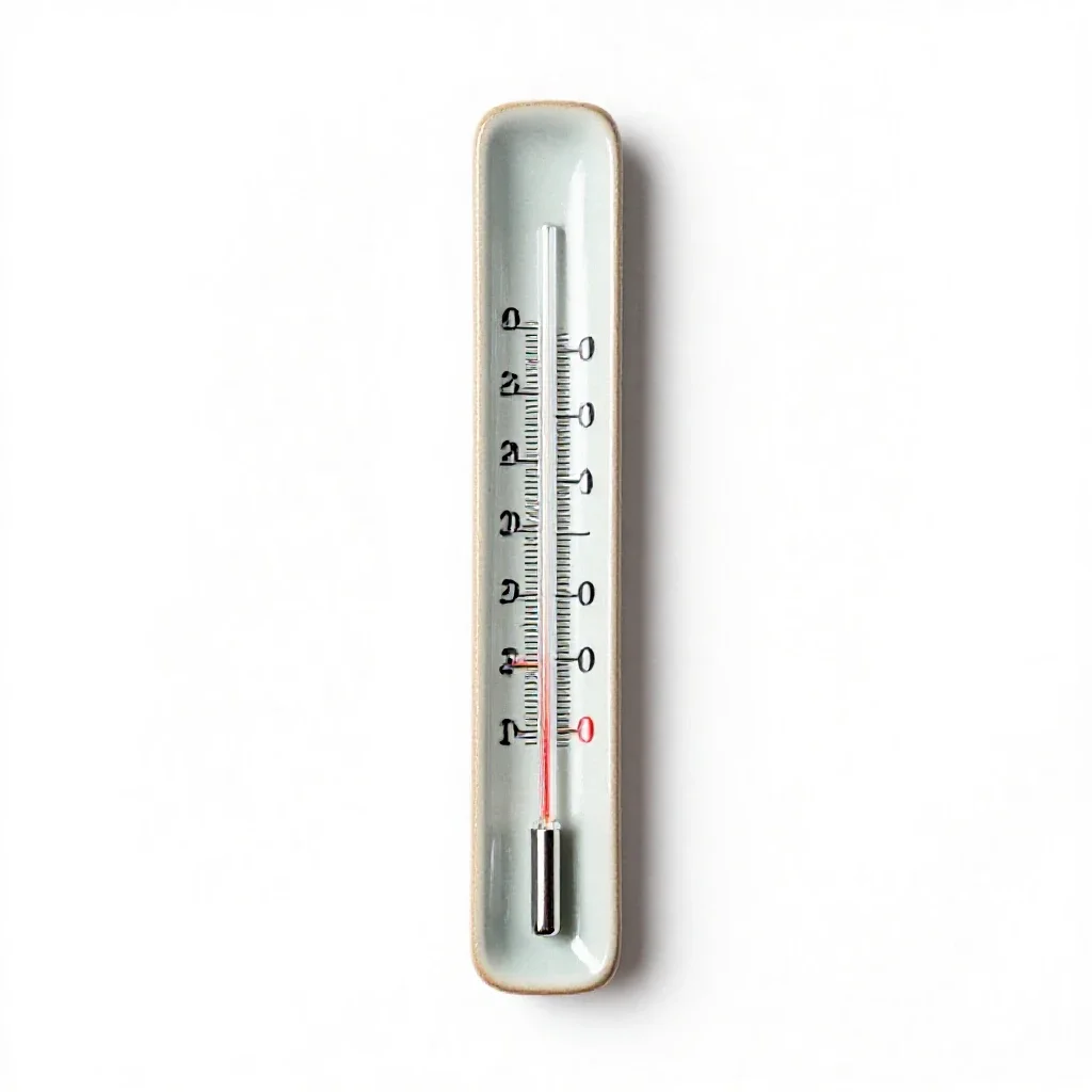 Mercury thermometer isolated on a white background